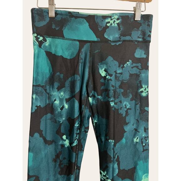 Fabletics Black & Green Floral POWERHOLD Leggings Size S - Picture 3 of 5